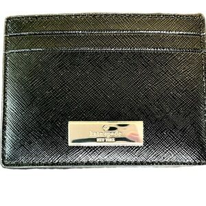 Kate Spade Black Card Holder with Silver Accent